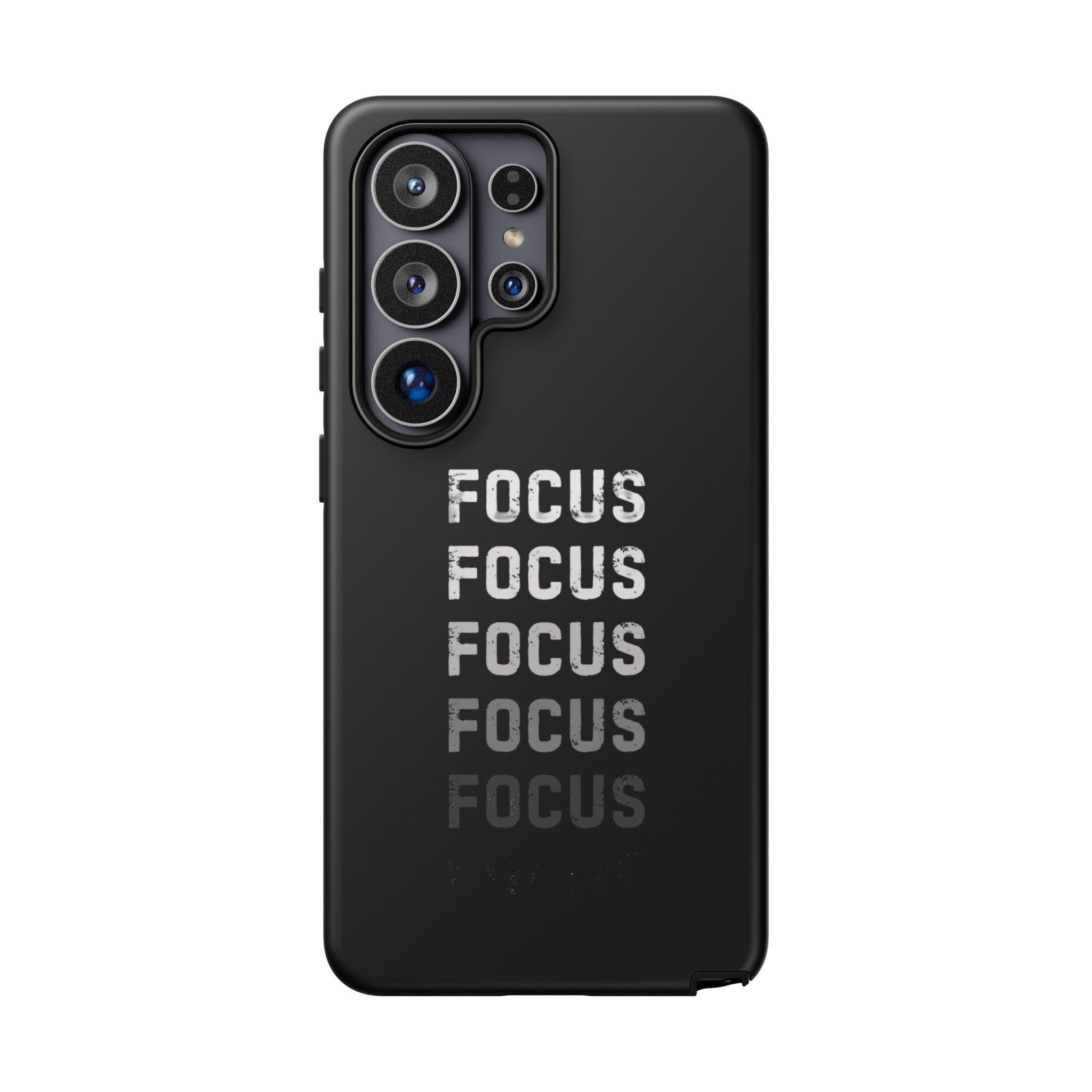 FOCUS repeated text phone case | motivational typography iPhone case