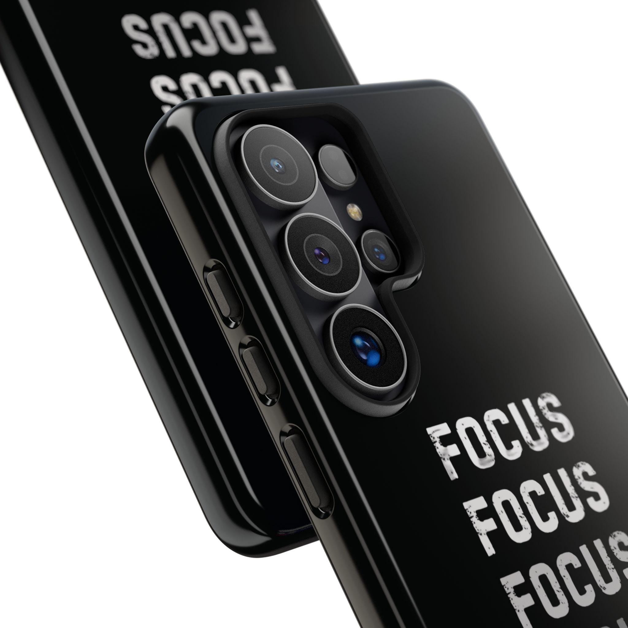 FOCUS repeated text phone case | motivational typography iPhone case