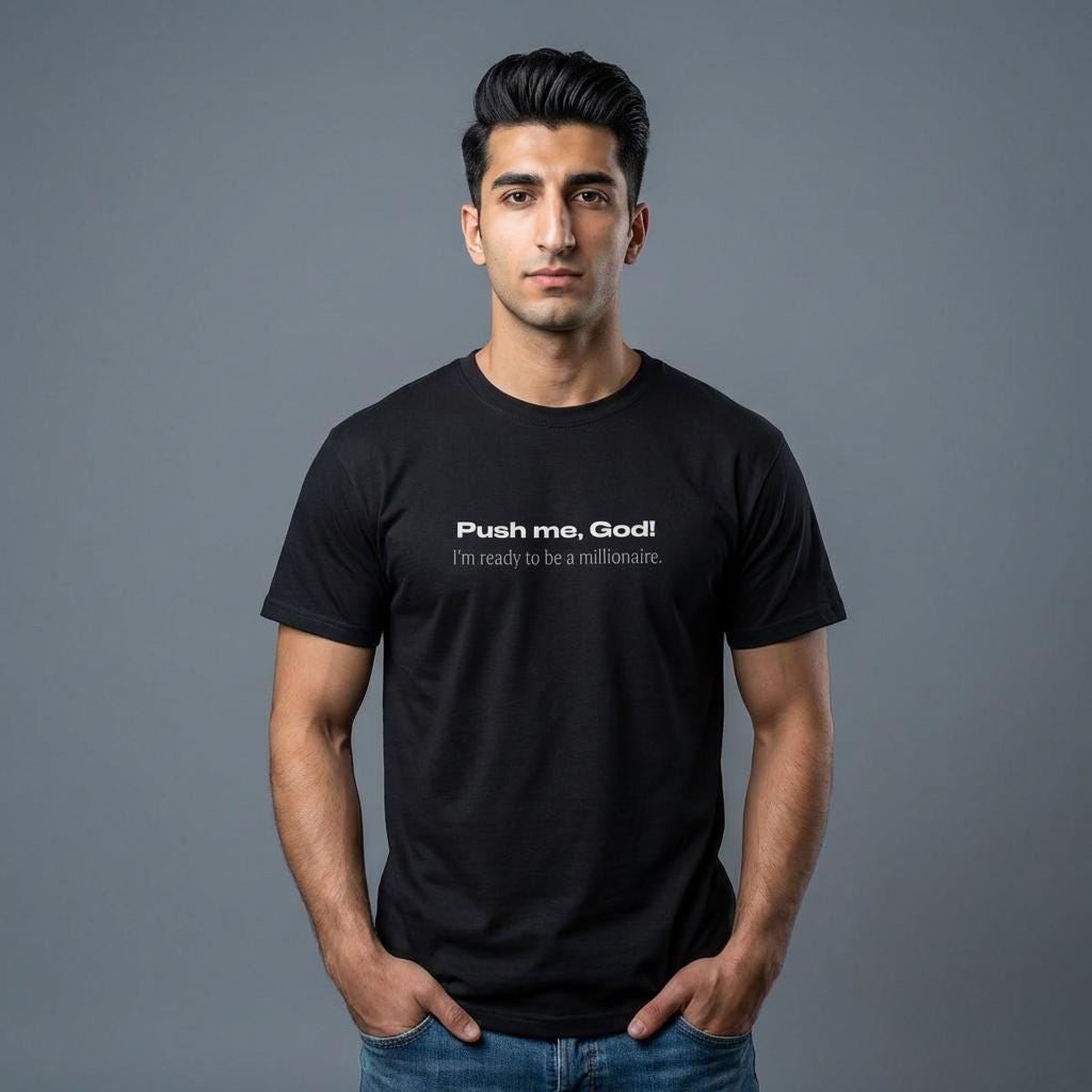 Push me, God! T-shirt | Christian faith quote tee