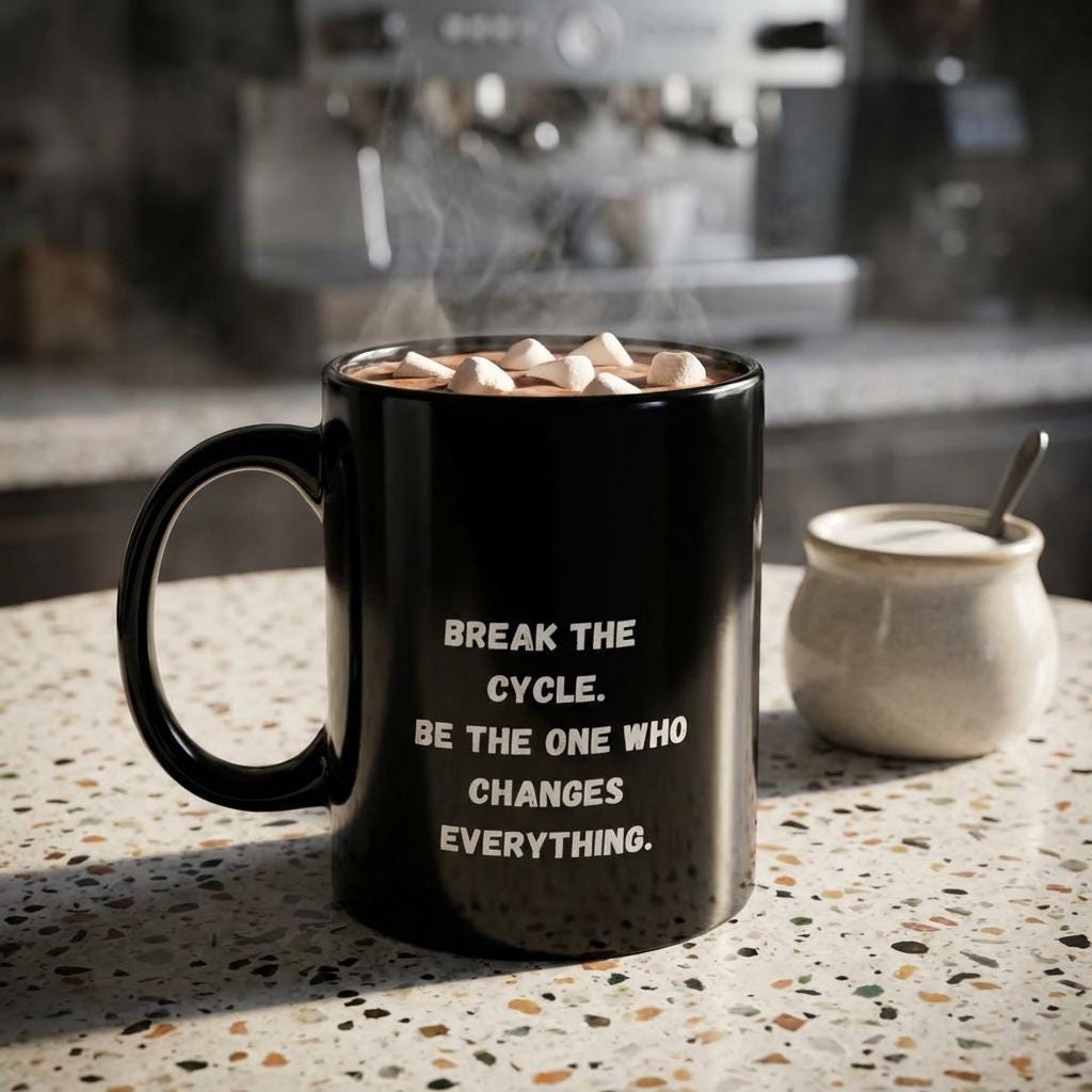 Break the Cycle Inspirational Quote Mug | Accent Coffee Mug 11oz 15oz