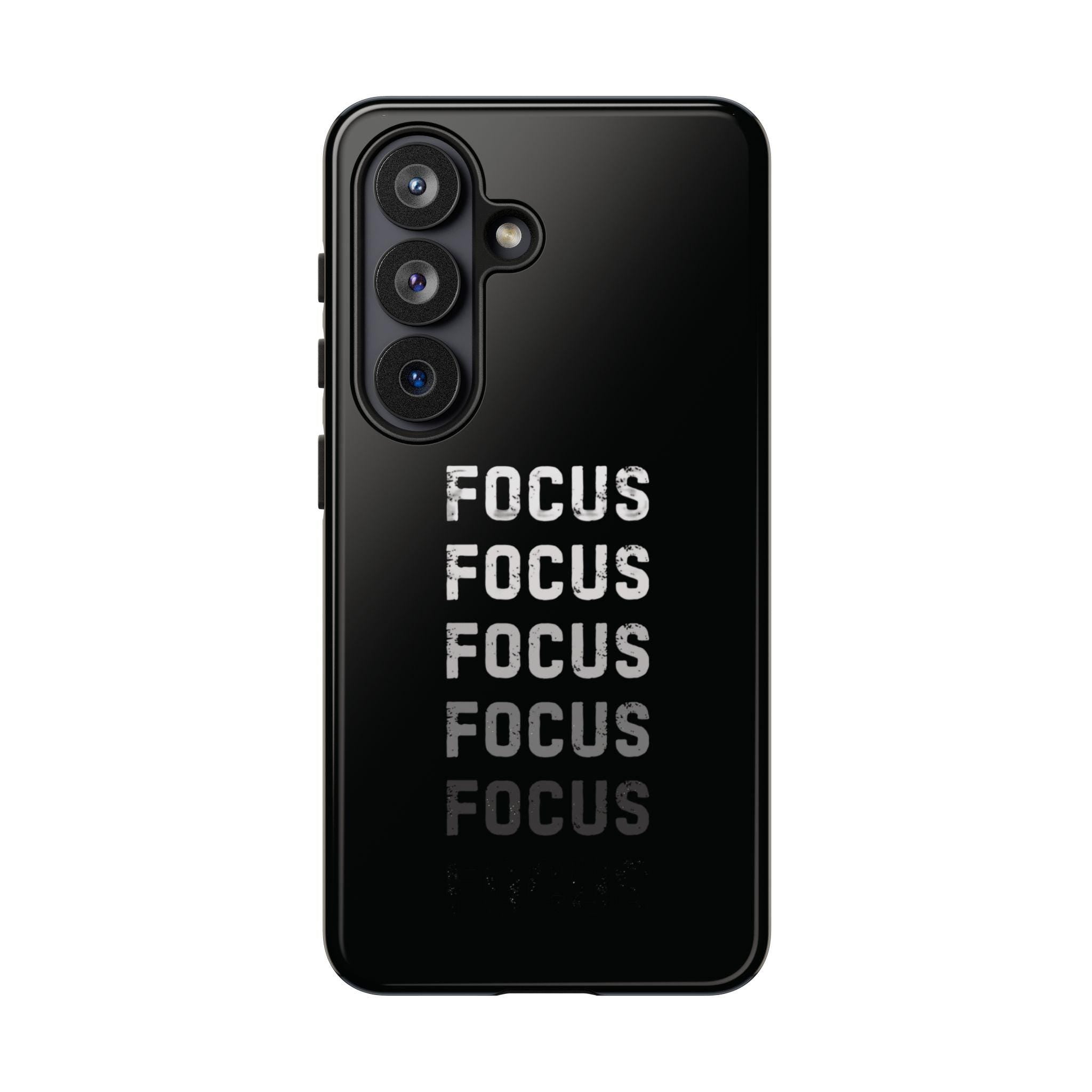FOCUS repeated text phone case | motivational typography iPhone case
