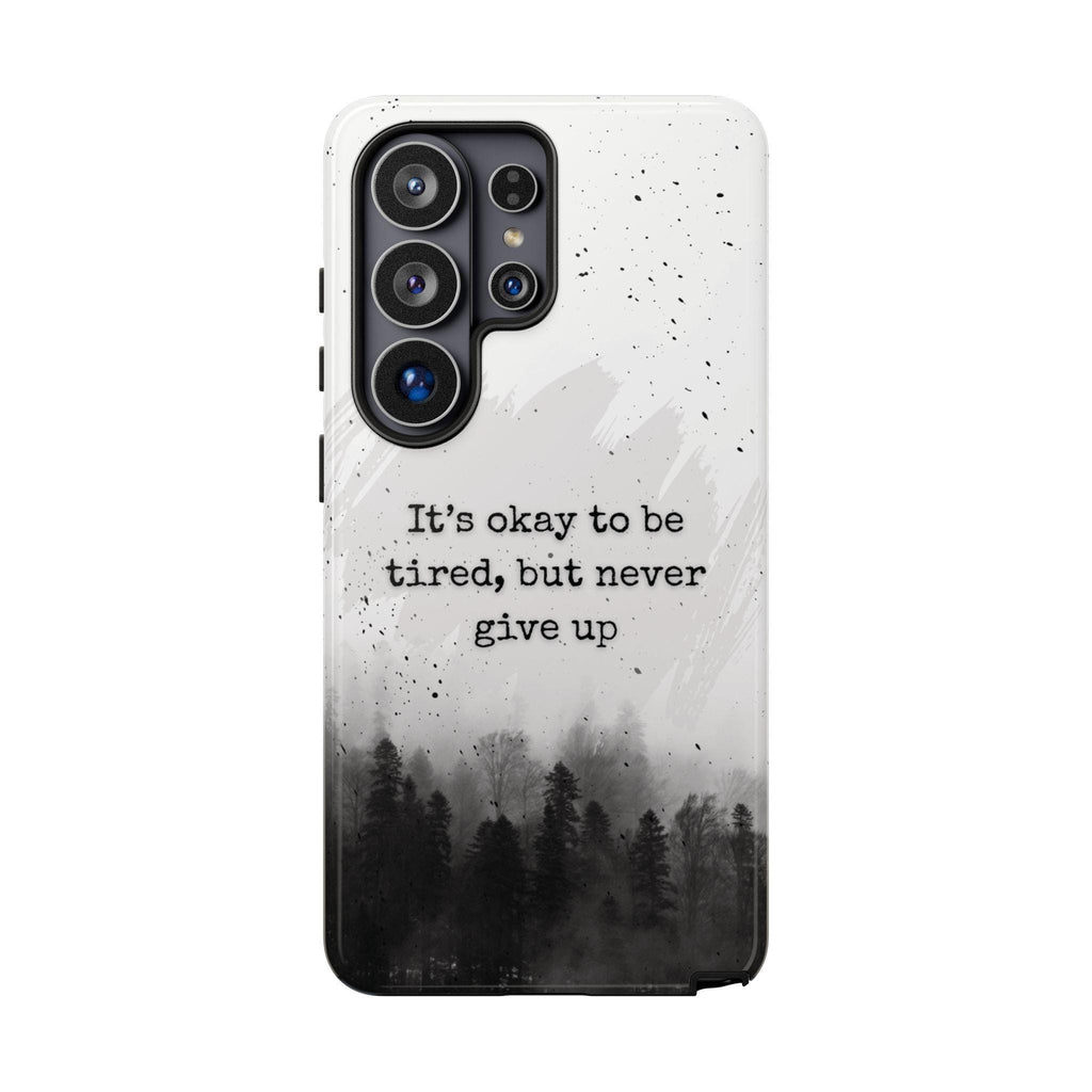 Never give up phone case | motivational forest watercolor phone case