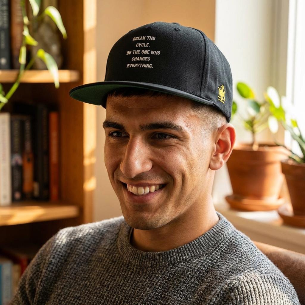 Break the Cycle Embroidered Flat Bill Cap | Inspirational Quote Snapback