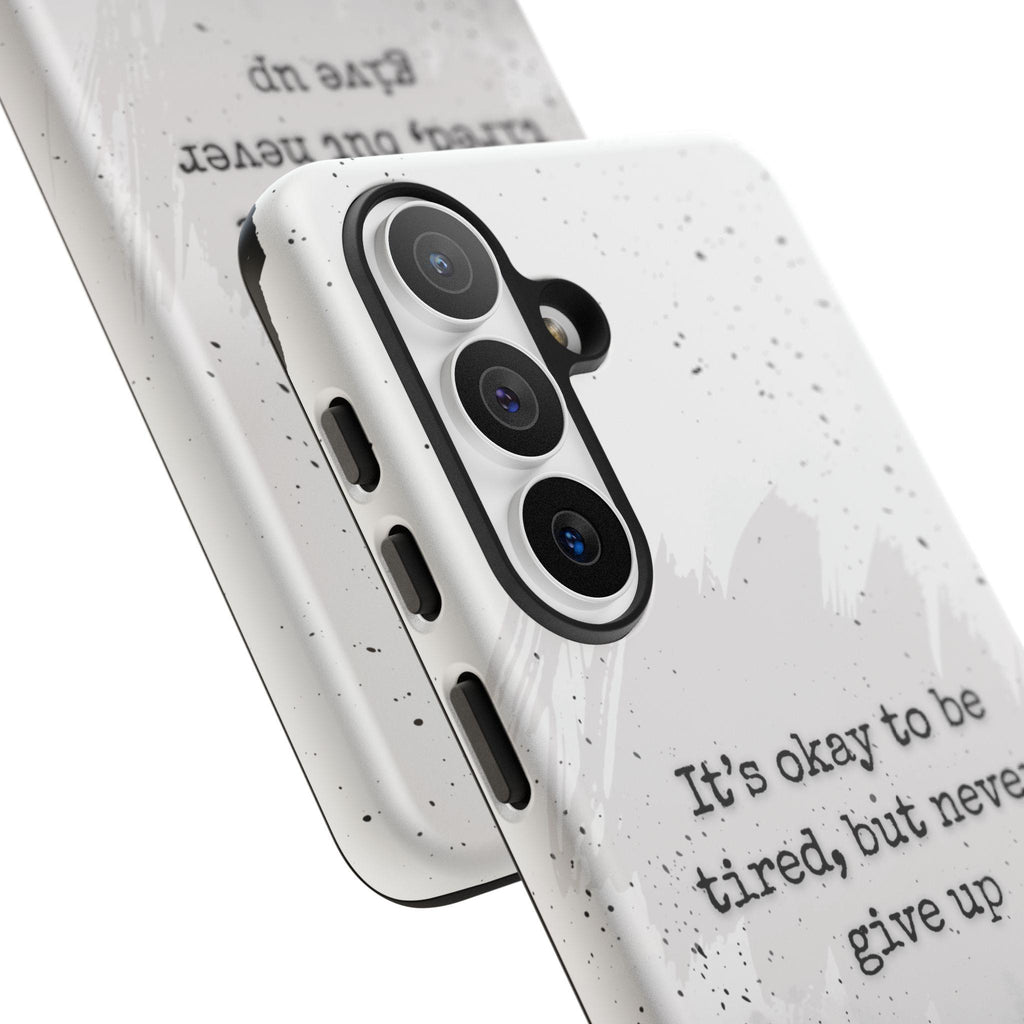 Never give up phone case | motivational forest watercolor phone case