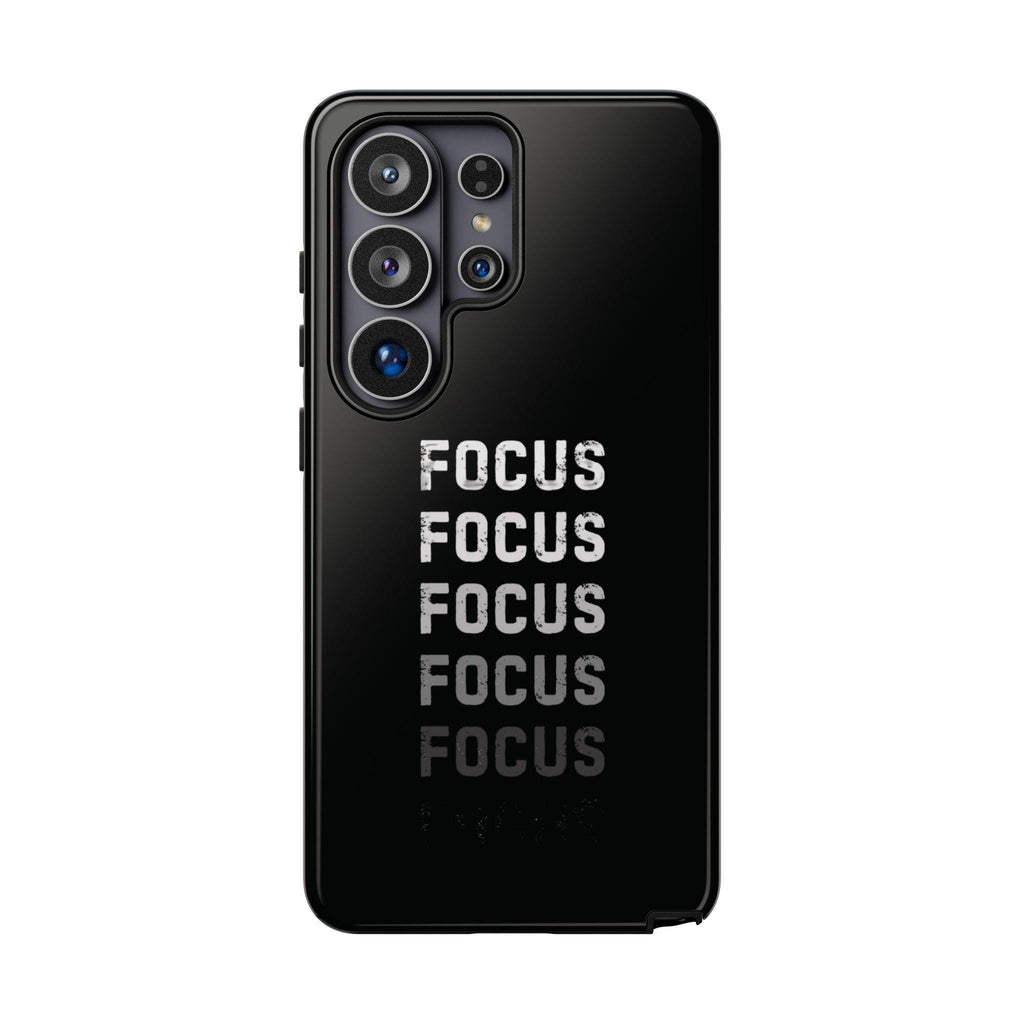 FOCUS repeated text phone case | motivational typography iPhone case
