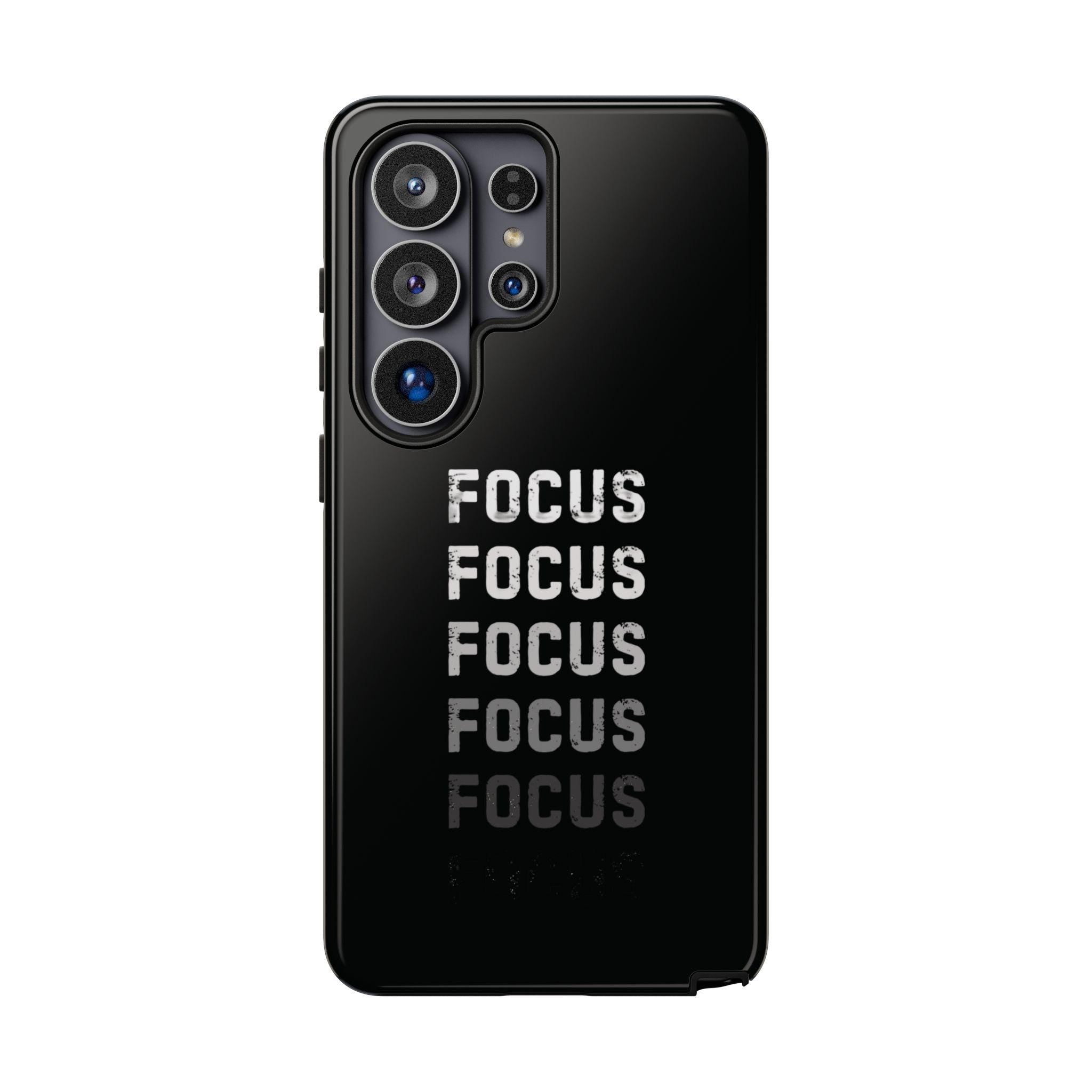 FOCUS repeated text phone case | motivational typography iPhone case