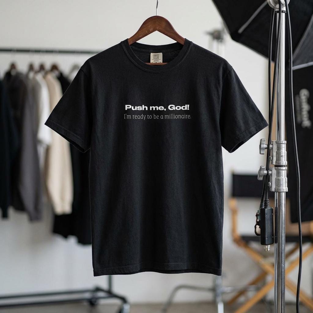 Push me, God! T-shirt | Christian faith quote tee