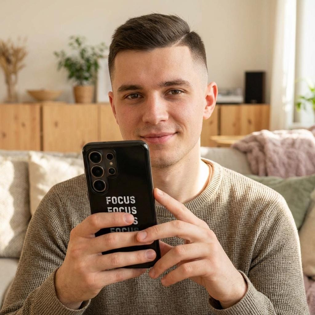 FOCUS repeated text phone case | motivational typography iPhone case