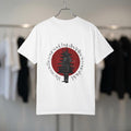 Samurai Silhouette Red Sun T-shirt | Japanese Pagoda Graphic