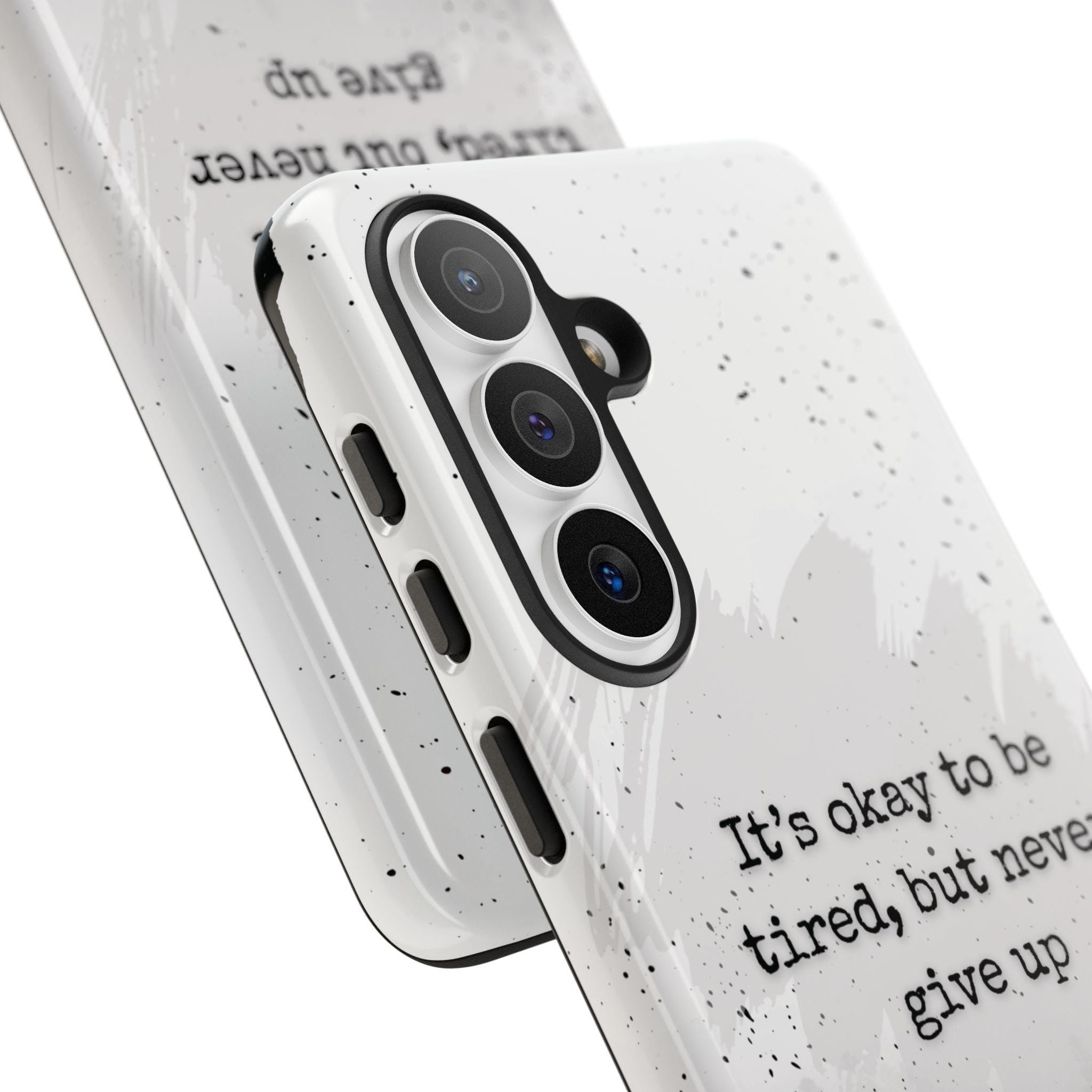 Never give up phone case | motivational forest watercolor phone case